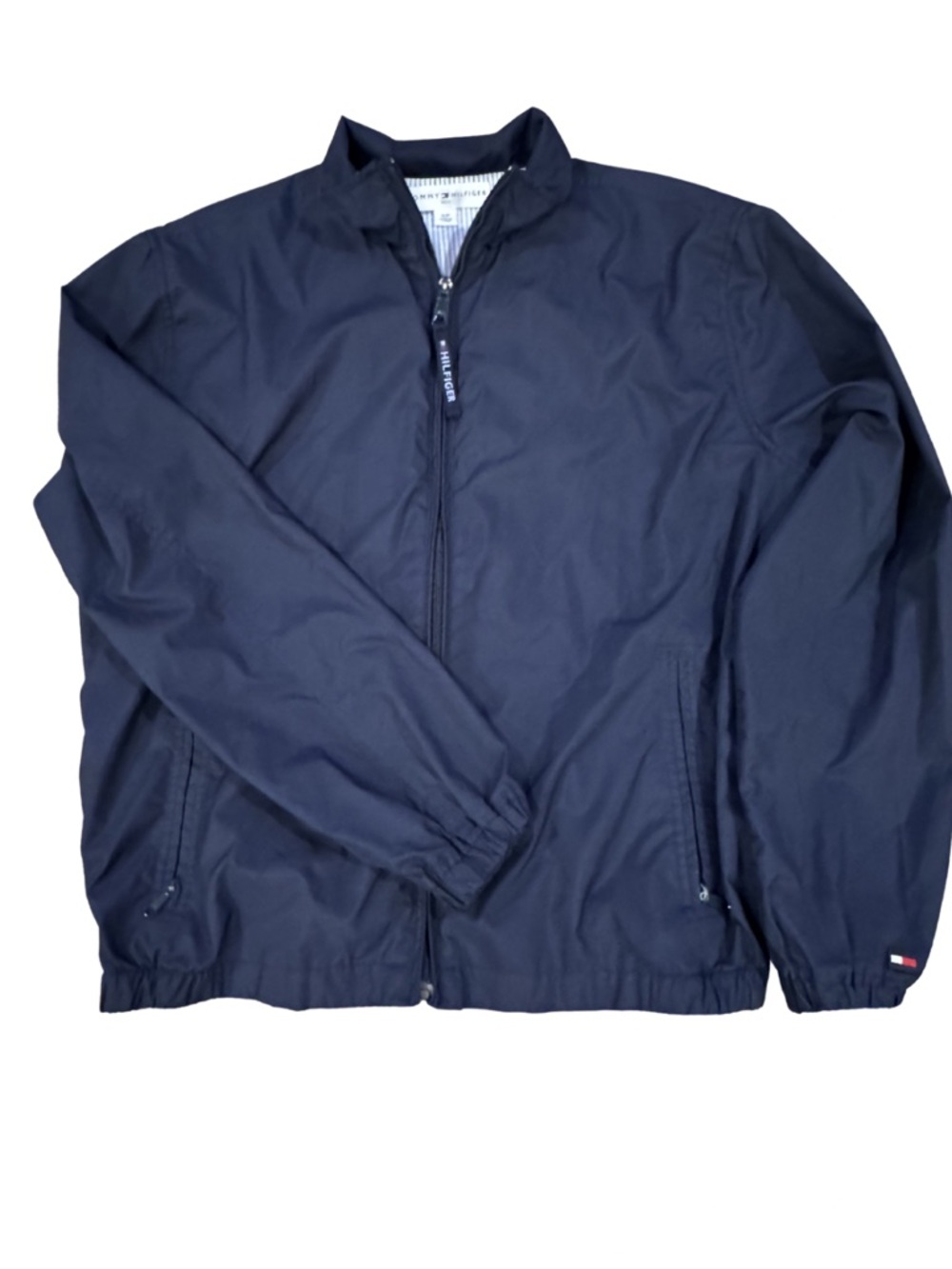 Y2K Tommy Hilfiger Navy Zip-Up Windbreaker Jacket